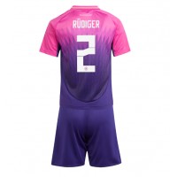 Echipament fotbal Germania Antonio Rudiger #2 Tricou Deplasare European 2024 pentru copii maneca scurta (+ Pantaloni scurti)